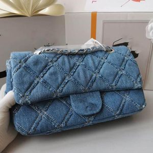 Designer- Women fashion ladies bag chain messenger small denim washed retro craft shouder bags