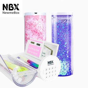 تعلم ألعاب NewMebox Calculator Case Kawaii Case Case Carationery Stationery Electronic Locks Case School Schools NBX Pencil Box T220829