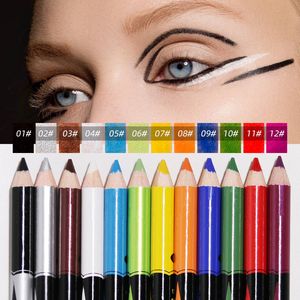 12 Colorful Waterproof Eyeliner Gel Pen Long Lasting Lip Liner Matte Eye Pencil Korean Cosmetics Makeup Tool Beauty