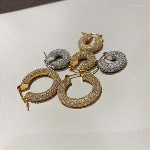 Hoop Huggie Trend Jewelry Grandi piccoli orecchini in oro grosso per le donne Shiny 3A Zircon S925 Needle Chic Female Jewel GiftsHoop HuggieHoop Od