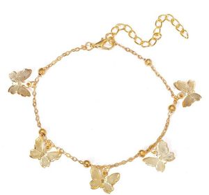 Temperament Hohl Schmetterling Fußkettchen Mode Fuß Kette Gold Silber Summber Strand Fußkettchen Für Frauen Mädchen Schmuck Geschenk