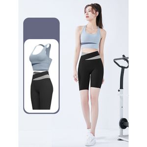 Moda Yoga Woman Shorts Vest Vest Fitness Wear Cicling Pants Roupa Gym Womens Secagem rápida Cantura Alta longa Esporte Sexy Sexy Short 2pcs Saias