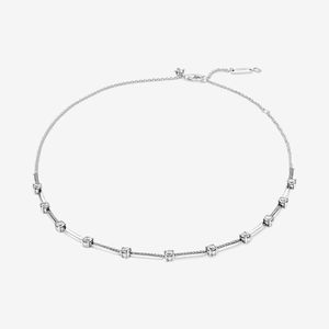 Neue Ankunft Kragen Halskette 100 % 925 Sterling Silber Funkelnde Pave Collier Bars Halsketten Edlen Schmuck Machen Für Frauen Geschenke