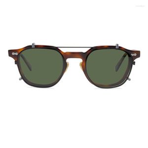 Солнцезащитные очки с двойными линзами UV400, поляризованные мужские пластиковые титановые черепаховые дизайнерские очки с коробкой, солнцезащитные очки Kimm22