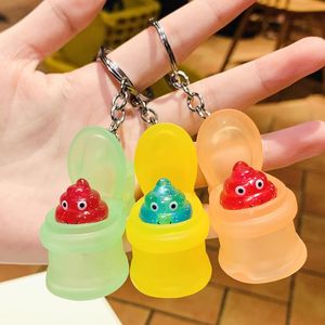 Keychains Fashion Mini Funny Poop Toilet Car Key Ring Chain Classic Fun Cute Tricky Prank Antistress Keychain Creative Gift TrinketKeychains