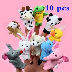 10psset Animal Finger Pingers Kids Cartoon Animal Plush Toys дети мягкая кукла кукла Bab