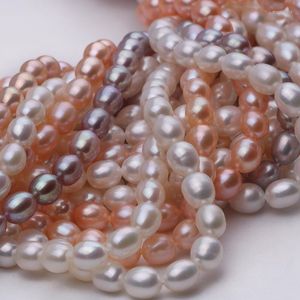 Naszyjnik w kolorze słodkowodnym Pearl Okrągły kształt z rozmiarem 5-6 mm idealnym połyskiem do biżuterii DIY luźne łańcuchy morr22