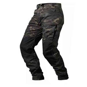 Homens de qualidade calças táticas de roupas militares Camuflagem de camuflagem de camuflagem de joelho Airsoft de joelho Airsoft Troushers Durable L220706