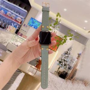 Luxury Designer Watch Band Strap For apple Series 1 2 3 4 5 6 7 38mm 40mm 42mm 44mm PU leather Smart Watches Replacement With Adap284T