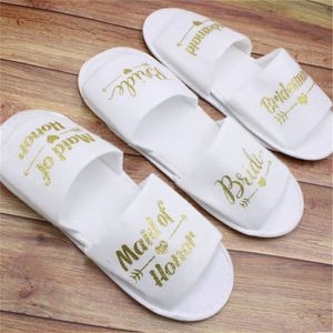 1 par no noivo Decoração de casamento de noiva Smaid Hen Party Spa Slippers Slippers Ladies Bachelorette Supplies GiftSsc 220815