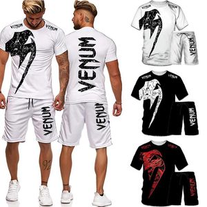 Herrspårsfall överdimensionerade herrträning bär kostym 3D-utskrift t-shirt avslappnad fitness sport 2 stycke uppsättning för män träning venummen '