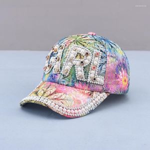 Visors kvinnor ljus lyxiga paljetter kepsar utomhus fritid pärlor baseball mössor tjej tryck hip hop hat diamant inlay glänsande capsvisors davi22