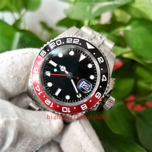 U Factory Black Dial Watches Sapphire Glass Black e Red Ceramic Ring 40mm Relógios de pulso Jubileu Aço de aço 116710 16710 ETA 2813 MOVIMENTO AUTOMÁTICO
