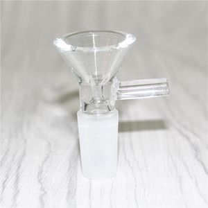 Smoking Thick Round Glass Slide Bowl Herb Dry Oil Burners With Handle 14mm 18mm male For Dab Tools Accessories Bongs