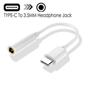 Mobiltelefonadaptrar USB-C Typ C till 3,5 mm Jack hörlurkabel Audio Aux Cable Adapter för Xiaomi Huawei