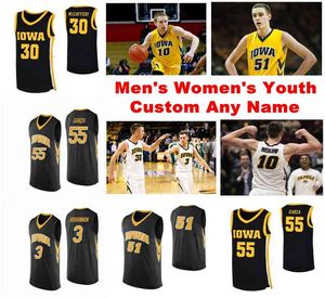 Iowa Hawkeyes Formalar Mens Michael Baer Jersey Joe Toussaint Jack Nunge Bohannon Nadir Kolej Basketbol Formaları Özel Dikişli