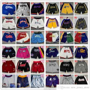 pantaloncini da basket 모든 팀 그냥 돈 포켓 농구 반바지 메쉬 레트로 스포츠 mheat teal hip-pop 바지가있는 주머니 스웨트 팬츠