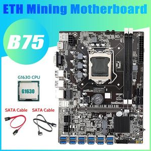 Płyty główne BTC BTC Płyta główna G1630 CPU 2XSATA kabel 12 PCIE do adapter USB3.0 LGA1155 DDR3 B75 USB Miner MotherBoardsmotherboards