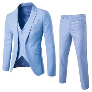 メンズスーツブレザーフォーマルスーツポケット韓国スタイルのボタンカフブレザーパンツマンスーツ魅力的な220826