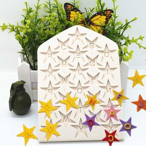 Baking Moulds Star Letter Silicone Mold Kitchen Resin Tool DIY Cake Pastry Fondant Chocolate Dessert Lace Decoration SuppliesBaking