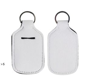 Blank Printing Colors Neoprene Liquid Gift Wrap Soap Bottle Holder 30ml Hand Sanitizer Keychain BBA13020