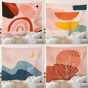 Net Red Iisn Nordic Background Cloth Tapestry Carpet Sofa Painting Morandi Color Wall Home Decoration J220804