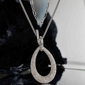 ingrosso Collane in Argento Sterling Pesanti-X2040 Style Light Light Lusso Nicha Heavy Industry S925 Sterling Silver Silver Donne Collana di texture lunghe in argento