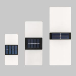 Luzes solares de parede ao ar livre à prova d'água 12 LED acrílico jardim decorativo para cima e para baixo luz branca quente