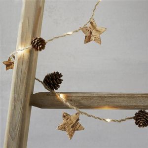 弦2m 20歳のパインコーンストリングライト雪の毛皮の球の鐘クリスマスツリーのための妖精ガーランドの飾り