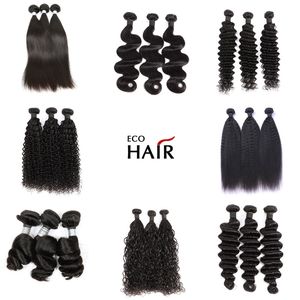 28 Inch Brazilian Deep Wave Bundles Kinky Curly Water Body Loose Wave Straight Weave Human Hair Extensions