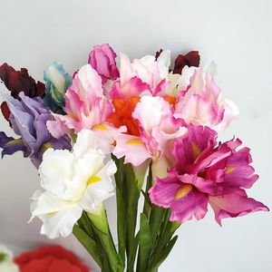 Dekoracyjne kwiaty wieńce sztuczne tęczówki kwiat gałąź gałąź wiosną wystrój ślubu dekoracje domowe dekoracja flores jedwabne fałszywe przyjęcie
