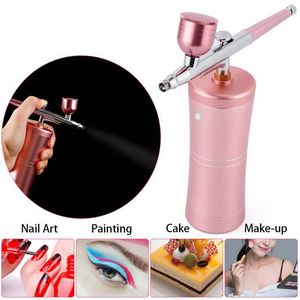 Carregamento portátil bomba de ar spray caneta airbrush tattoo suprimentos de pistola de pintura de armas Modelo para colorir Manicure Manicure Instrumento de hidratação