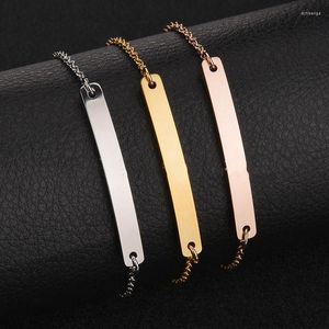 Fashion Simple Bracelet For Men & Women Blank Bangle Rose Gold/Gold/ Silver Color Stainless Steel Friends Gift Charm Bracelets