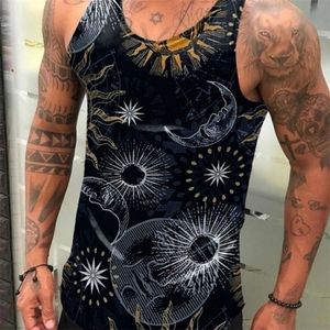 Tank Top Floral Print Summer Mens Clothing Gym Sportwear Male Fitness Tshirt Casual Slim Fit Sleeveless Vest Tops 220629