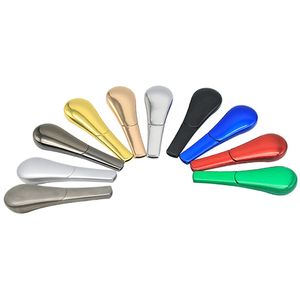Stainless Steel Tobacco Pipes Smoking Hand Pipe Detachable Magnet Spoon Color Oil Burner Pipe