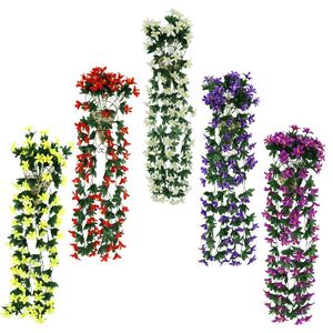 Decorative Flowers Wreaths Violet Artificial Flower Decoration Simulation Valentine s Day Wedding Wall Hanging Basket Orchid Fake Flow