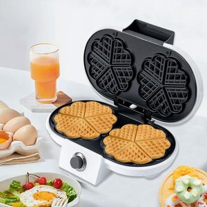 Brödtillverkare Waffle Maker Cooking Appliances 1000W Non-Stick Plate Double Heart Iron Machine till Breakfast Home Appliance Bread