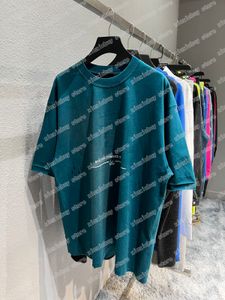 22SS Männer Frauen Designer T-Shirt Polo Wave Stickerei Buchstaben Kurzarm Mann Rundhalsausschnitt Streetwear Rot Schwarz Grün Xinxinbuy XS-L