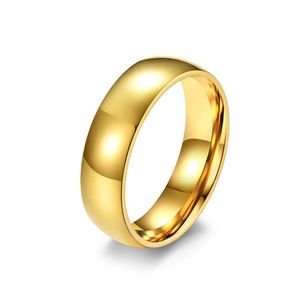 Eheringe Großhandel handgefertigter Schmuck Bogenform glänzender Titanstahlspiegel Helles Gold Schwarz Paarring für Männer und Frauen 4 6 8 mmWeddi