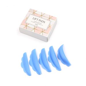 Blu/Trasparente 5 Paia Silicone Ciglia Perm Pad Riciclaggio Ciglia Aste Scudo Sollevamento 3D Piegaciglia Ciglia Strumenti di Estensione