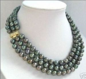 ingrosso Collana Di Perle A 3 Fila-3 fila cm cm cm mm Collana di perla nera naturale naturale