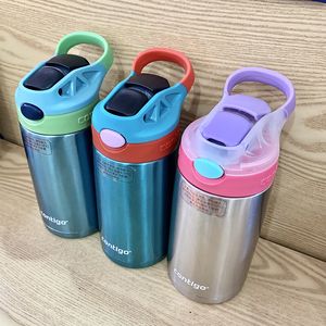 Süblimasyon Çocuklar Tumbler Bebek Şişeleri Sippy Cups 12 OZ Paslanmaz Çelik Su Şişesi Ile Saman ve Taşınabilir Kapak Süblimasyonları Yazdır