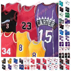 Mens Vince Carter 3 15 Allen Iverson Jersey Steve Nash Maglie da basket Reggie Miller Charles Barkley Dennis Rodman 23 Michael Tracy McGrady Retro Penny Hardaway