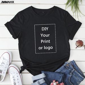 HARAJUKU Women S DIY Your Like P O lub Black Unisex T Shirt Druk Womans Tshirt Fashion Custom Man Ubranie TEE 220614