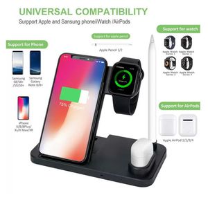 4 in 1 Wireless Charger Station Qi Fast Charging Stand for iPhone 13 12 11 X For Apple Watch 7 SE 6 5 4 Airpods Pro