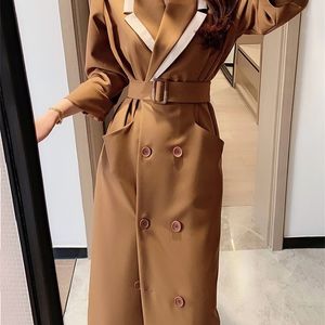 Spring Autumn Fashion Women Thin Trench Coat Clothes Long Sleeve Sashes Office Lady Chic Female Windbreaker 20103030