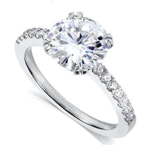 Diamantringe Für Weniger großhandel-9k k k Gold CT Runde Brilliant Cut Moissanit Ring mit Zertifikatgruppe Moissanit Diamond Setting und New Style208m