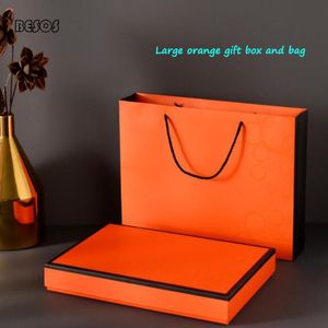 Presentförpackning grossist mode stor orange box väska parti aktivitet bröllop blomma halsduk handväska smycken förpackning dekoration