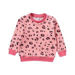 T-shirts Print Clothes Baby Winter T-shirt Girls Brushed Sweatshirt Kids Leopard Toddler TopsT-shirts