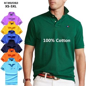 100% Baumwolle Top Qualität Herren Kurzarm Polos Shirts Casual Einfarbig Polos Homme Mode Sportswear Revers Tops XS-5XL 220524
